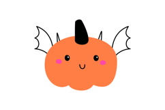 Halloween Pumpkin Bat Clipart Product Image 2