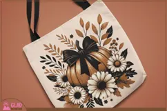 Autumn pumpkin with large flowers png, fall autumn pumpkin Product Image 3