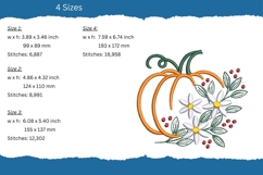 Pumpkin with flowers embroidery design Product Image 2
