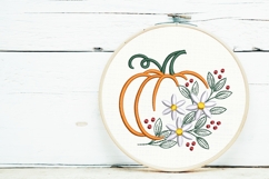 Pumpkin with flowers embroidery design Product Image 3
