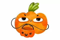 of cartoon pumpkins. Halloween pumpkin with candies Product Image 3