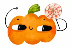 of cartoon pumpkins. Halloween pumpkin with candies Product Image 4