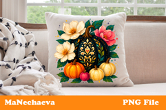 Fall Flower Pumpkin Bundle | Autumn Sublimation PNG Product Image 3