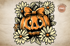 Pumpkin Face Halloween Clipart Ghost Pumpkin Flower Shirt_2 Product Image 1