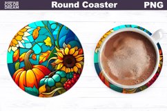 Pumpkin Coaster | Round Coaster Sublimation Product Image 1