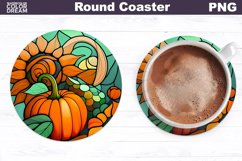 Pumpkin Coaster | Round Coaster Sublimation Product Image 1