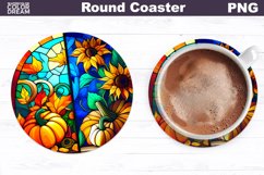 Pumpkin Coaster | Round Coaster Sublimation Product Image 1