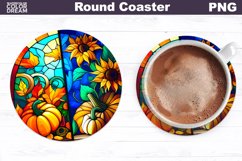 Pumpkin Coaster | Round Coaster Sublimation Product Image 1