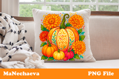 Fall Flower Pumpkin Bundle | Autumn Sublimation PNG Product Image 4