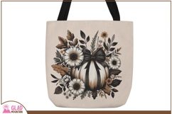 Autumn pumpkin with large flowers png, fall autumn pumpkin Product Image 4