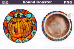 Pumpkin Coaster | Round Coaster Sublimation Product Image 1