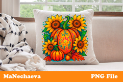 Flower Pumpkin Clipart | Sunflower Autumn Sublimation Product Image 1