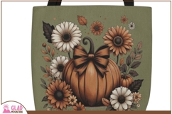 Autumn pumpkin with large flowers png, fall autumn pumpkin Product Image 5