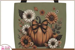 Autumn pumpkin with large flowers png, fall autumn pumpkin Product Image 5