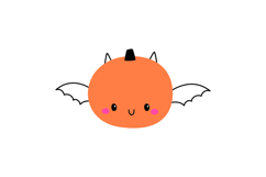Halloween Pumpkin Bat Clipart Product Image 6