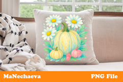 Fall Flower Pumpkin Bundle | Autumn Sublimation PNG Product Image 7