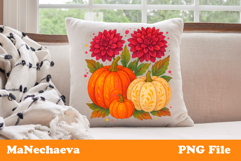 Fall Flower Pumpkin Bundle | Autumn Sublimation PNG Product Image 9