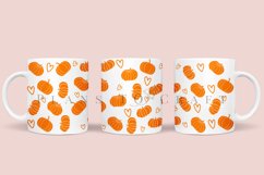 Pumpkin and Heart Autumn coffee mug sublimation wrap glass mug wrap svg presized for 11oz and 15oz glass mug are sublimation files