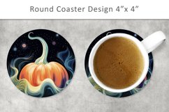 Pumpkin Art Round Coaster, kitchen decor Product Image 1