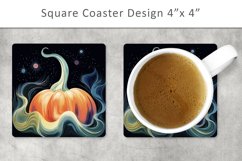 pumpkin square coaster, kitchen decor Product Image 1