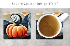 Halloween Pumpkin Coaster, pumpkin card Product Image 1