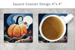 Halloween Pumpkin Square Coaster, kitchen decor Product Image 1