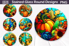 Stained Glass Round PNG | Round Coaster Bundle Product Image 11