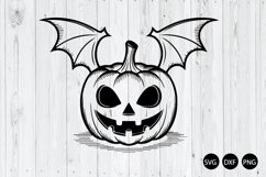 Pumpkin With Bat Wings SVG, Halloween SVG, Pumpkin Fall SVG Product Image 1