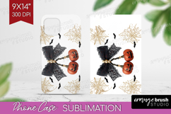 Pumpkin Bow Halloween Phone Case PNG Spooky Season Case PNG Product Image 1