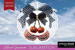 Pumpkin Bow Halloween Wind Spinner Sublimation PNG Spooky Product Image 1