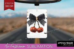 Pumpkin Bow Halloween Air Freshener PNG Spooky Season PNG Product Image 1