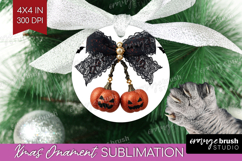 Pumpkin Bow Halloween Ornament PNG Spooky Season PNG Product Image 1