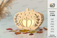 Pumpkin Candle Holders Bundle Laser Cut. Home Decor SVG Product Image 3