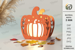 Pumpkin Candle Holders Bundle Laser Cut. Home Decor SVG Product Image 12