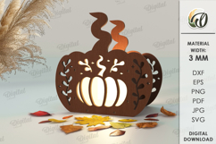 Pumpkin Candle Holders Bundle Laser Cut. Home Decor SVG Product Image 4