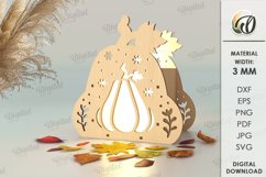 Pumpkin Candle Holders Bundle Laser Cut. Home Decor SVG Product Image 7