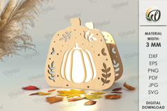 Pumpkin Candle Holders Bundle Laser Cut. Home Decor SVG Product Image 9