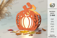 Pumpkin Candle Holders Bundle Laser Cut. Home Decor SVG Product Image 10