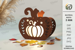 Pumpkin Candle Holders Bundle Laser Cut. Home Decor SVG Product Image 11