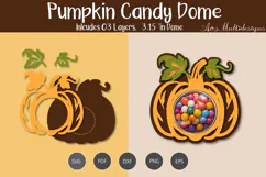 Pumpkin Candy Dome SVG Product Image 1