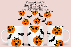 pumpkin cat halloween coffee mug sublimation wrap glass mug wrap svg presized for 11oz and 15oz glass mug are sublimation files