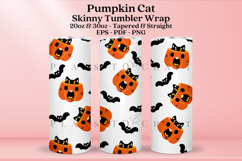 pumpkin cat halloween skinny tumbler sublimation wrap with high resolution and transparant background are for 20oz and 30oz skinny tumbler