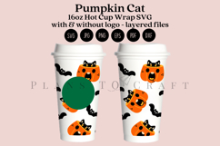 pumpkin cat halloween starbucks 16oz hot cup tumbler wrap svg presized template for tumbler grande suitable for cricut and silhouette