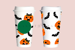 pumpkin cat halloween starbucks 16oz hot cup tumbler wrap svg presized template for tumbler grande suitable for cricut and silhouette