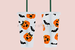 pumpkin cat halloween starbucks 24oz cold cup tumbler wrap svg presized template for tumbler venti suitable for cutting machine or sublimation