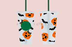 pumpkin cat halloween starbucks 24oz cold cup tumbler wrap svg presized template for tumbler venti suitable for cutting machine or sublimation
