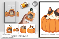 Digital Paper Pumpkin Cats Fall Product Image 1