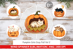 Wind Spinner Pumpkin Cats Fall Product Image 1