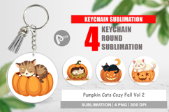 Keychain Pumpkin Cats Fall Product Image 1