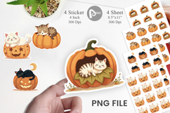 Pumpkin Cats Fall Sticker Product Image 1